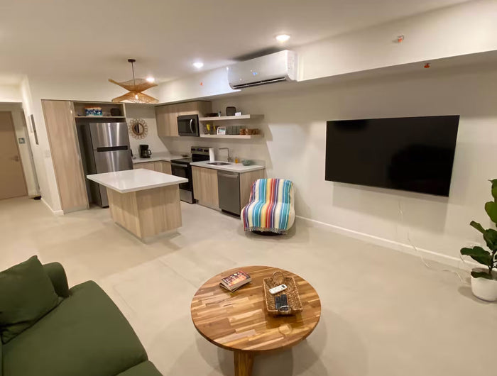 Costa Rica Airbnb living room and kitchen