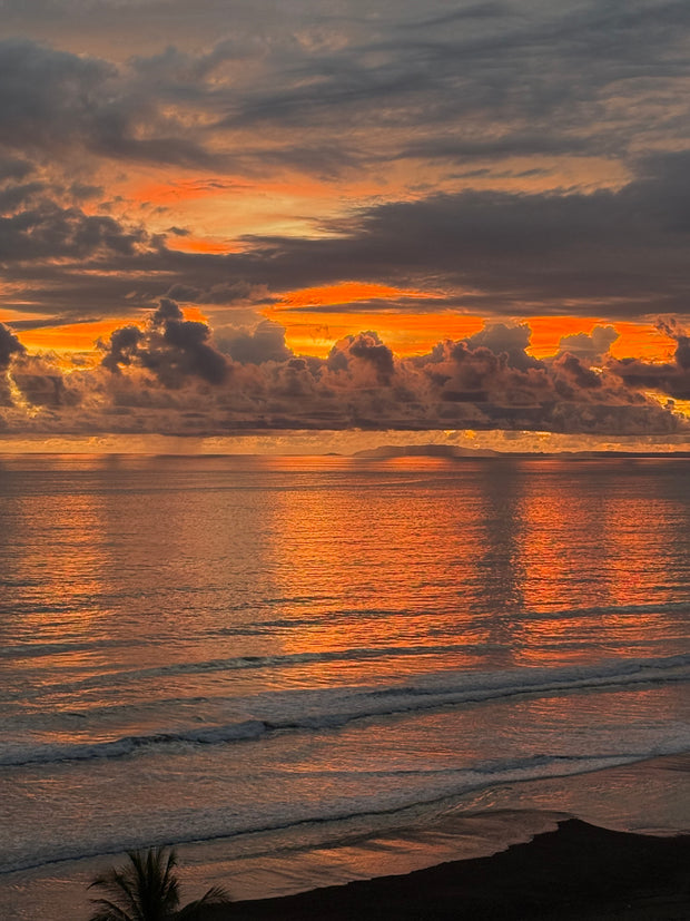 Costa Rica beach ocean view at sunset